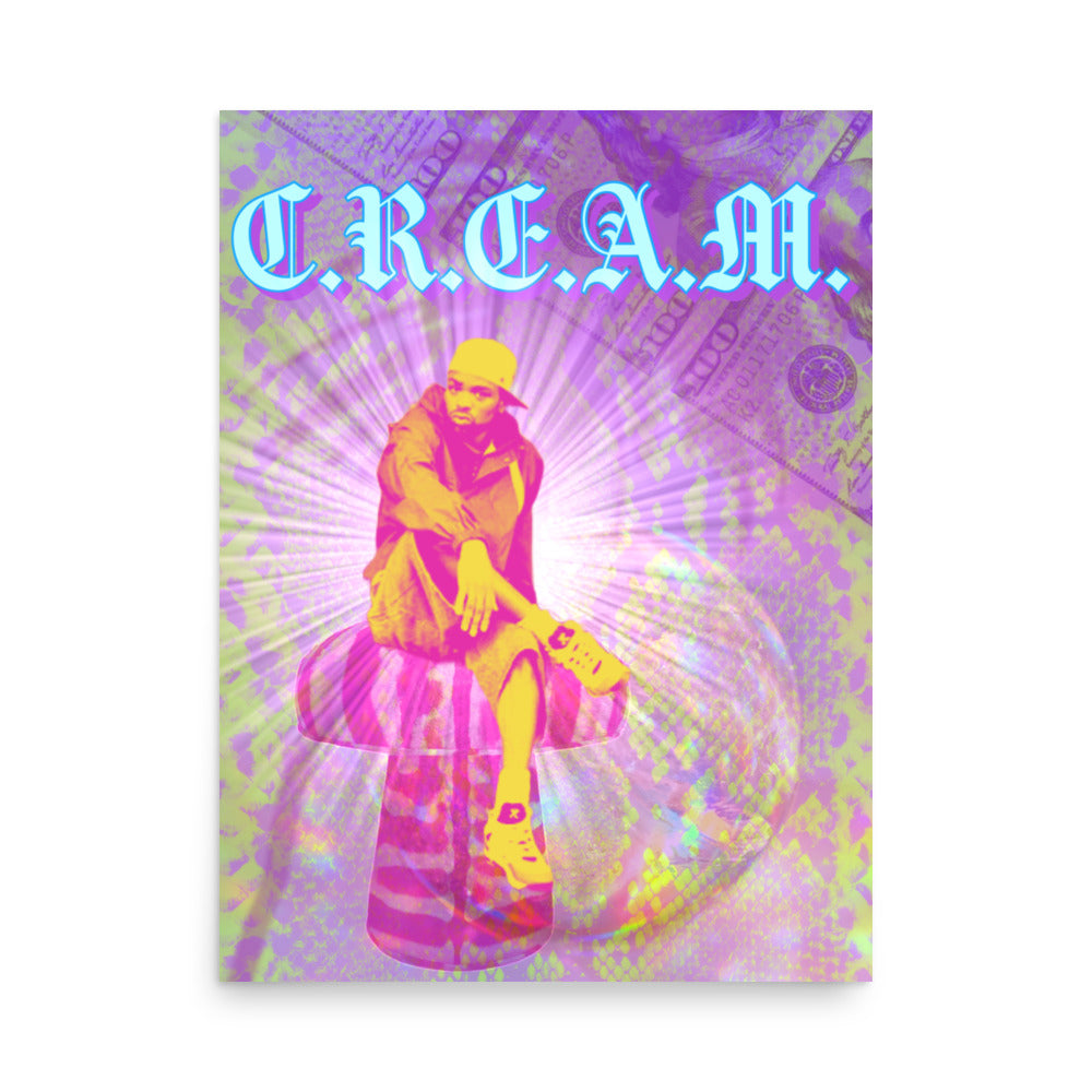 "C.R.E.A.M." Snake print on matte Poster
