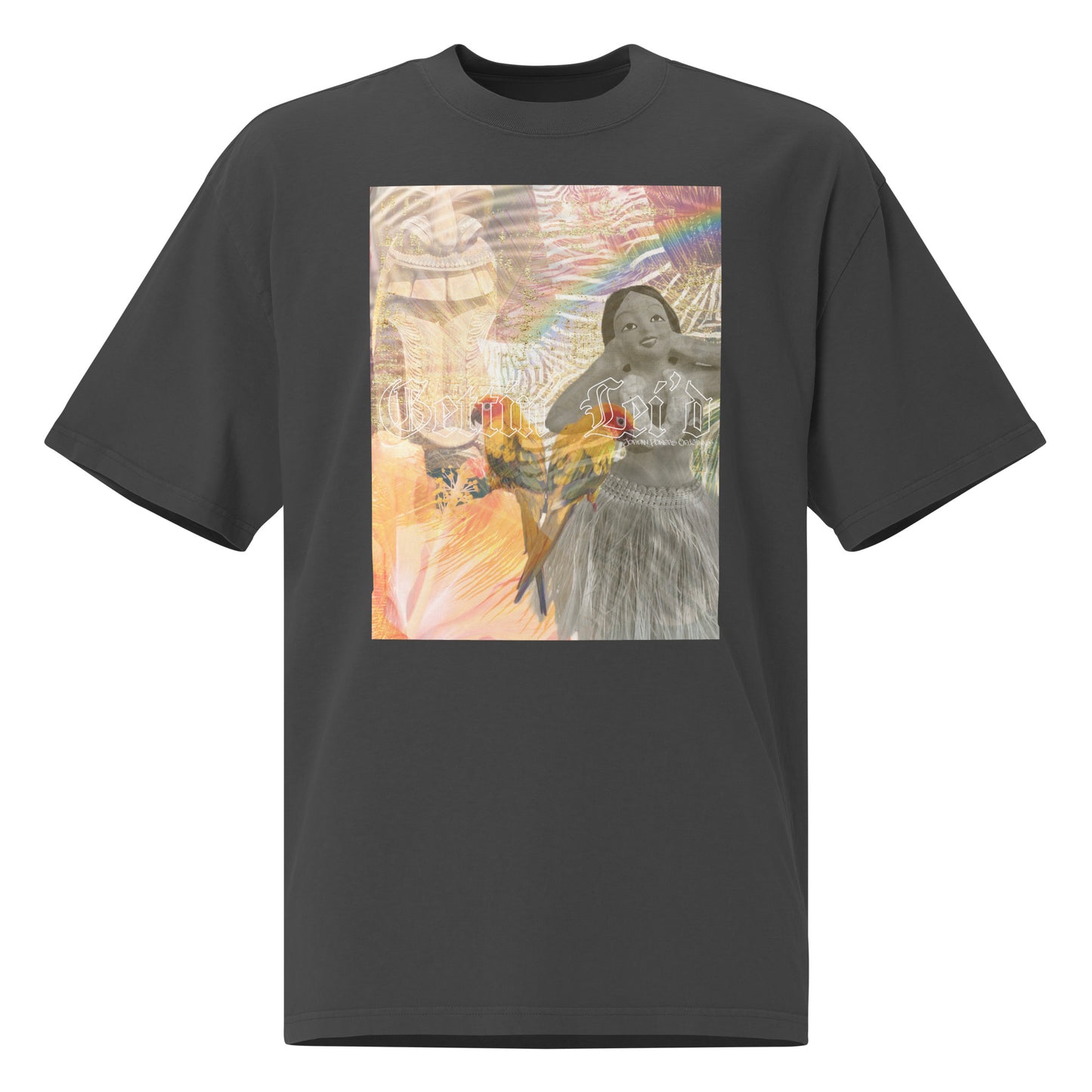 "Gettin' Lei'd" Oversized faded t-shirt