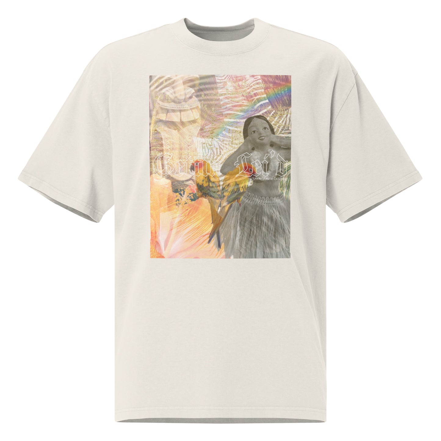 "Gettin' Lei'd" Oversized faded t-shirt