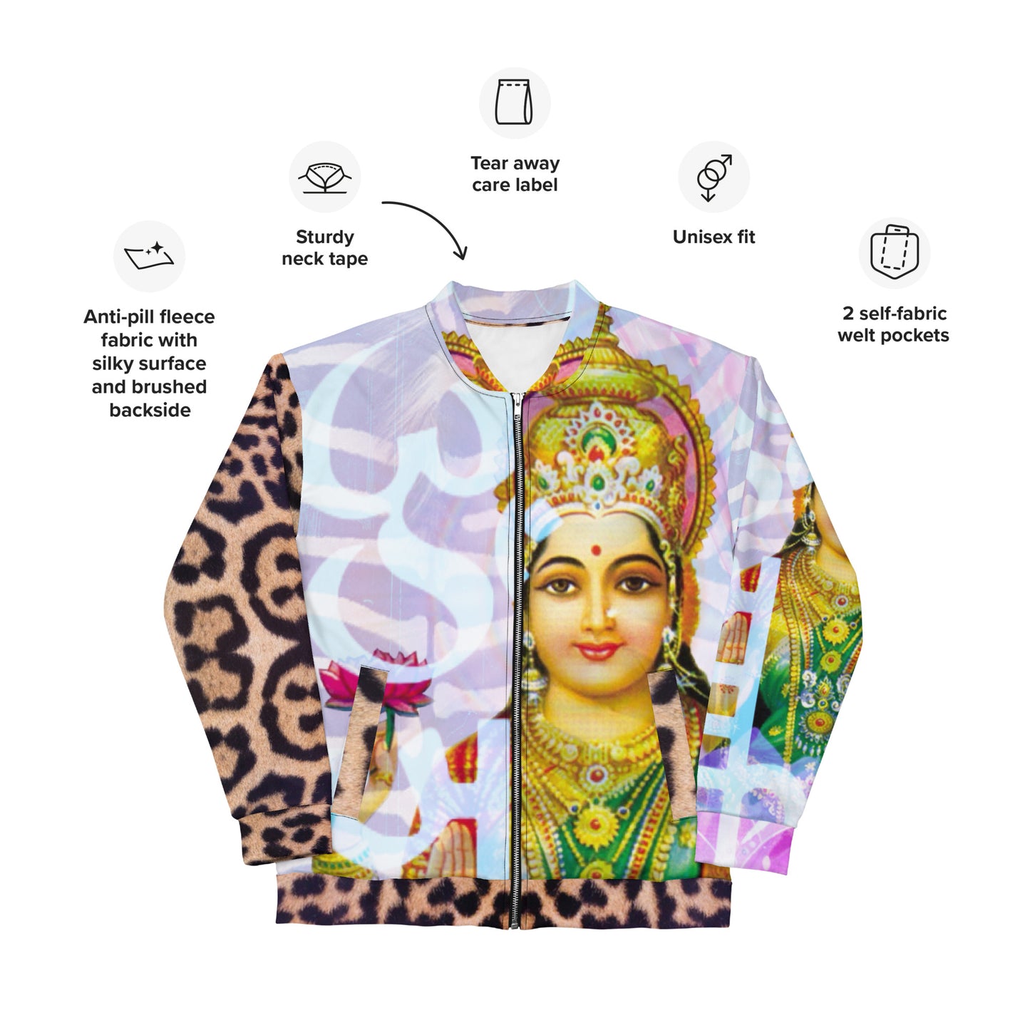 Lakshmi "Om Shanti" Unisex Bomber Jacket