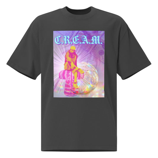 "C.R.E.A.M." Oversized faded t-shirt